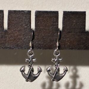 Silver Anchor Earrings
